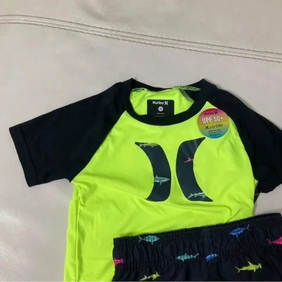 Hurley Neon Cute boy set shorts and top 8003 - Picture 2 of 5